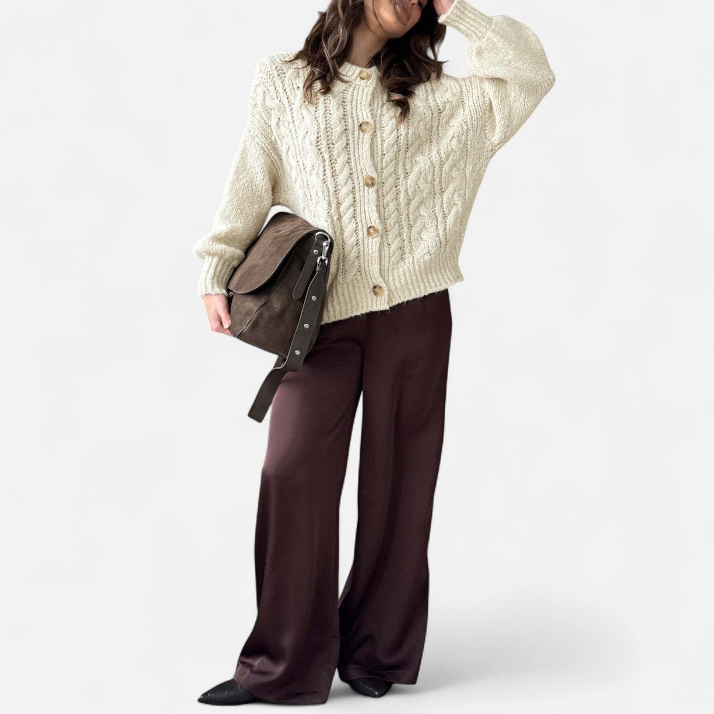 Velour Boutique | Women's Textured Knit Wool Cardigan